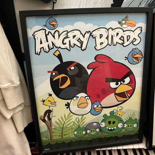 Collectible framed posters new, Angry Birds & vintage comics set of 4