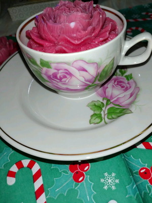 Κεράκι σόγιας με άρωμα σε vintage πορσελάνη καινούργιο