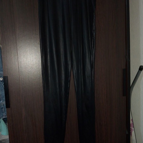 Leather leggings used, black, size S/36/8