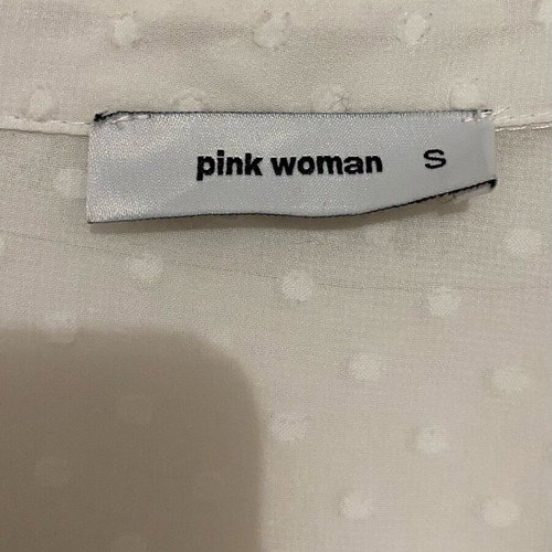 White semi-transparent Pink Woman shirt like new, size S