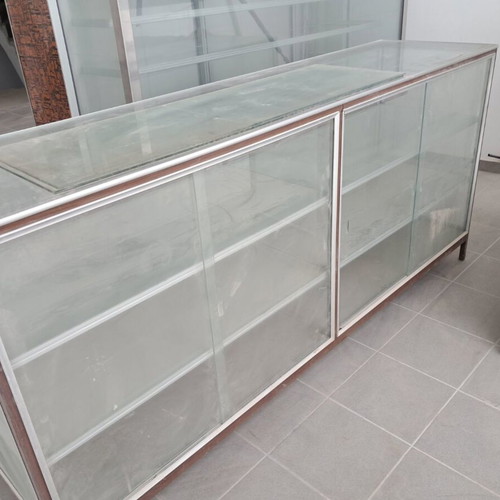 Vintage display cabinets and refrigerator for bakery or pastry shop