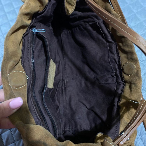 Vintage castor shoulder bag used, brown