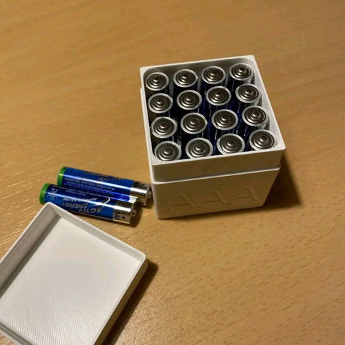 AAA battery storage box new, white