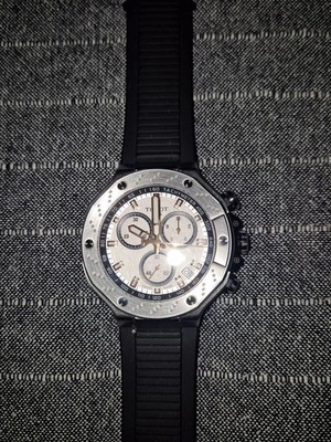 Tissot T-Race χρονογράφος μαύρο ρουμπέρ ανδρικό ρολόι σαν καινούργιο