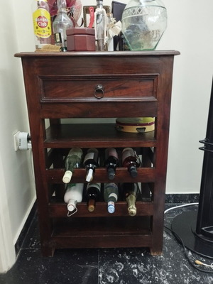 Wooden wine cabinet rustic vintage style like new