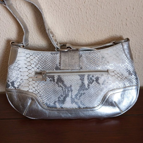 GIZIA bag used silver leather with snake effect