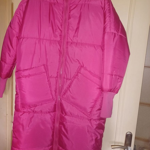 Long fuchsia jacket like new