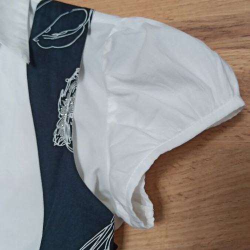 White shirt with corset vest with patterns Thesis size S used