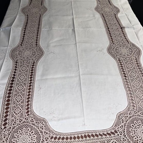 Handmade tablecloth new crocheted 2.50x1.60