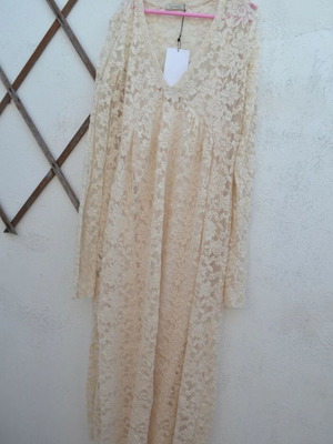 chinese dress ladies Zara Cream Lace Sheer Dress- Size L