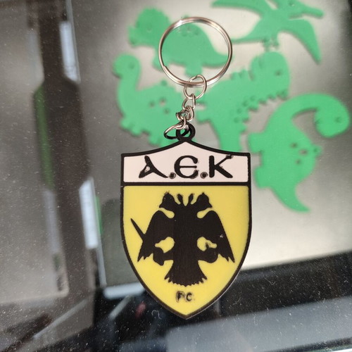 AEK keychain 3D printed in PLA