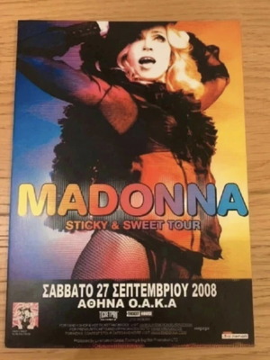 Madonna collectible concert flyer from Athens, new