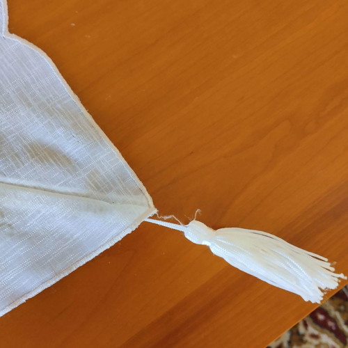 Set of three embroidered organza pieces used
