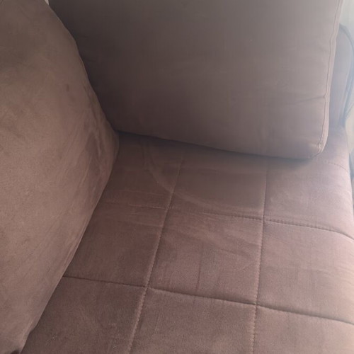 Marmaridis corner sofa with sueded fabric, double bed & storage