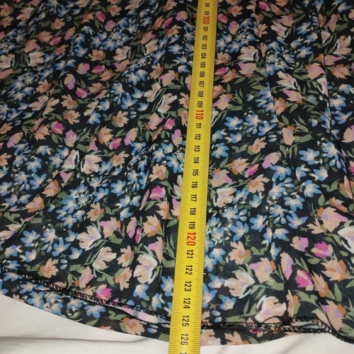 Long floral dress like new, pleated and lined, size M