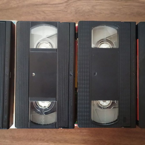 Video cassettes used, pack of 6, dubbed animated cartoons