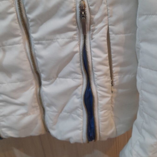 Women's jacket used, white, size S with quilted lining