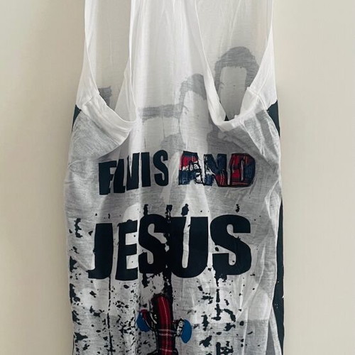 Elvis & Jesus dress Small like new with patchwork details