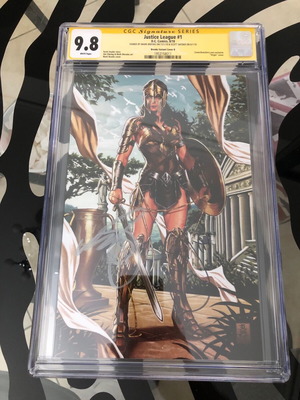 Justice League #1 CGC 9.8 signed, WW II Wonder Woman Virgin Variant Cover B