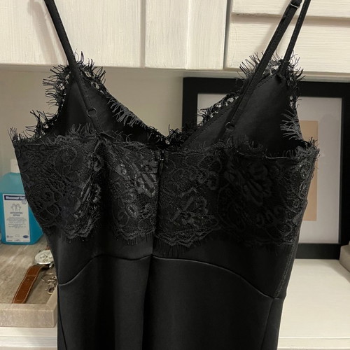 Midi black tight dress with lace used, size XS-S
