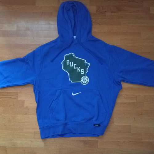 NBA Milwaukee Bucks City Edition hoodie like new, size L, blue, Nike