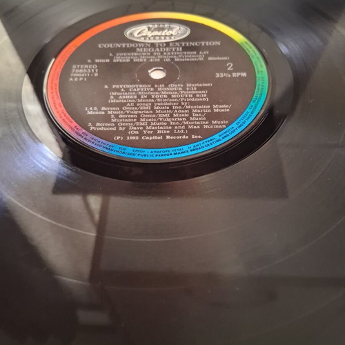 Megadeth Countdown to Extinction vinyl like new, metal