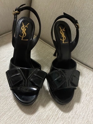 YSL patent leather sandals black, new, size 36.5-37