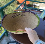 Handmade beach bag large, beige straw