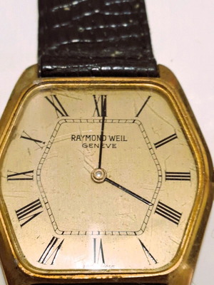Raymond Weil Hexagon men's wristwatch used, gold color