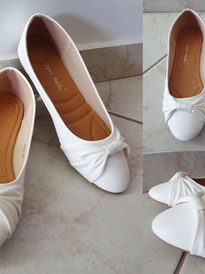 Ballet flats 100% leather white, new, size 40