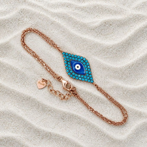 Handmade Gianniotiko bracelet in gold-plated 925 silver with enamel and zircon, new