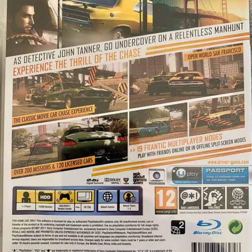 Driver San Francisco PS3 like new