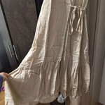 Mango beige dress new, size XS with ruffles and tie waist
