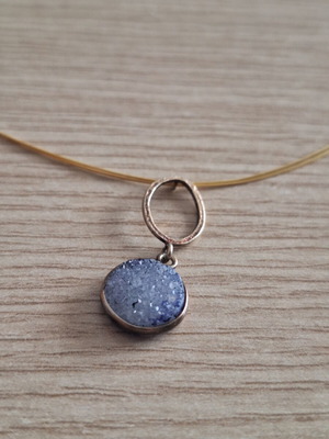 Minimal Blue Necklace with Glitter Effect like new