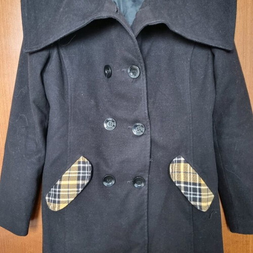Coat like new, size S/M, black with colorful pockets