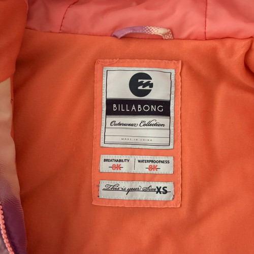 Billabong jacket XS, very warm, like new, pink multicolor