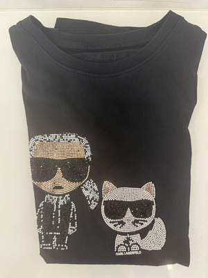 Karl Lagerfeld Ikonik Τοπ Μεταχειρισμένο Μαύρο Μεγάλο Βαμβάκι