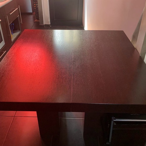 Oak dining table used with extension mechanism 120x120 to 173x120