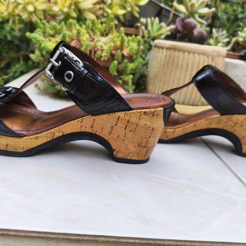 Gabor leather sandals like new, size 37, black