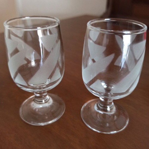 Executive liqueur glasses set of 5, like new, Idee in Vetro