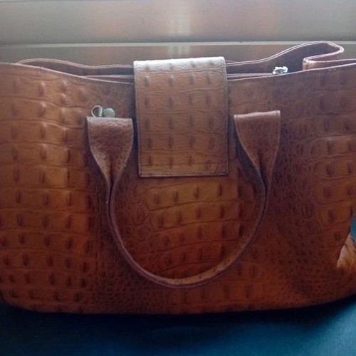 Borsa stampa Cocco leather handbag, brown