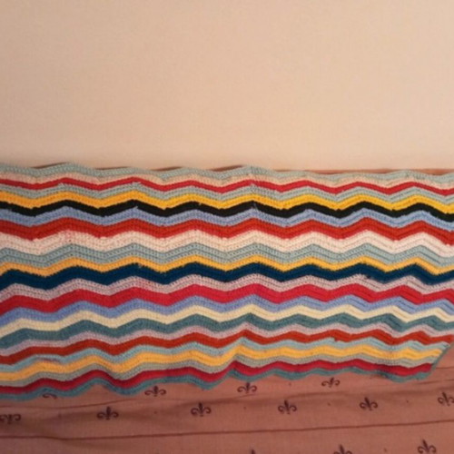 Handmade knitted rug used, 0.80×0.50 m
