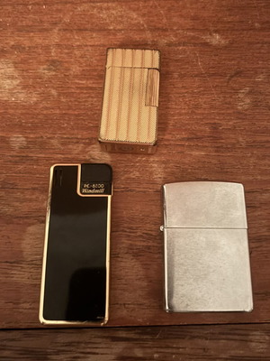 Αναπτήρες Zippo, S.T. Dupont Ligne και Windmill PC-8500 μεταχειρισμένοι, σετ 3