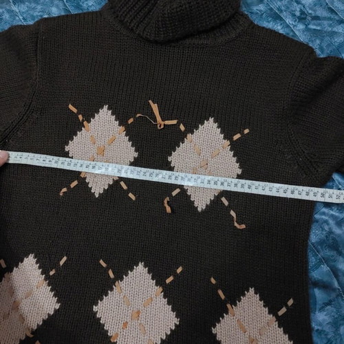 Y2K wool sweater, brown, size L