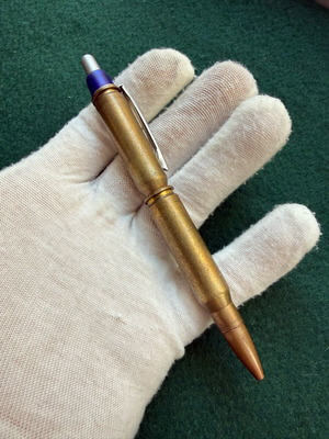Bullet Pen used, brass military style