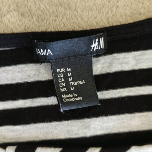 H&M Elastic Dress Medium Used Black and Gray