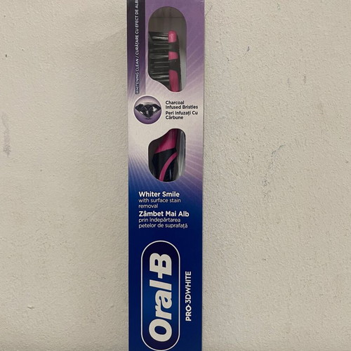 Oral-B Pro 3D White Charcoal Medium Toothbrush new