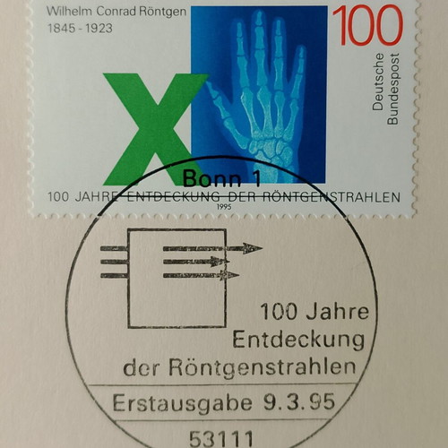 German stamps mint condition, 1995 first day Bonn cancellation, block of four