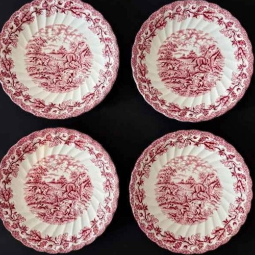 Myotts Country Life set of 4 pasta plates like new, Staffordshire porcelain
