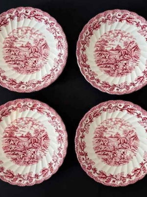 Myotts Country Life set of 4 pasta plates like new, Staffordshire porcelain